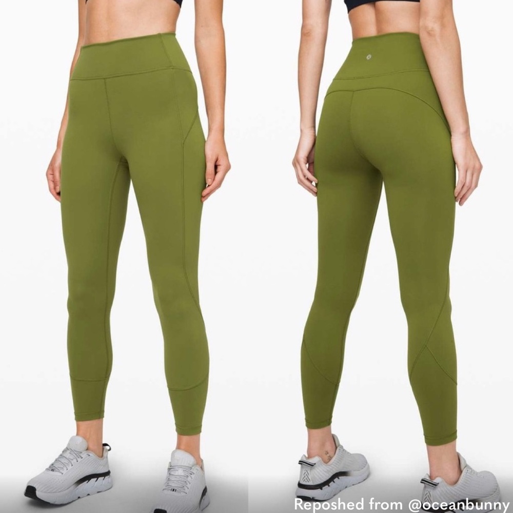Lululemon In Movement 25” Everglades Green Everlux High Rise Size 6 Olive Army